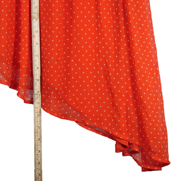 Vero Moda Orange Dress Womens Medium Sheer Sleeves Smocked Waist Lightweight - Picture 10 of 13